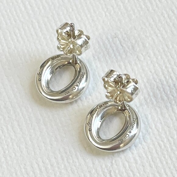 Tiffany & Co. Earrings Silver Elsa Peretti Sevillana Studs with Pouch Box EUC - Picture 6 of 11